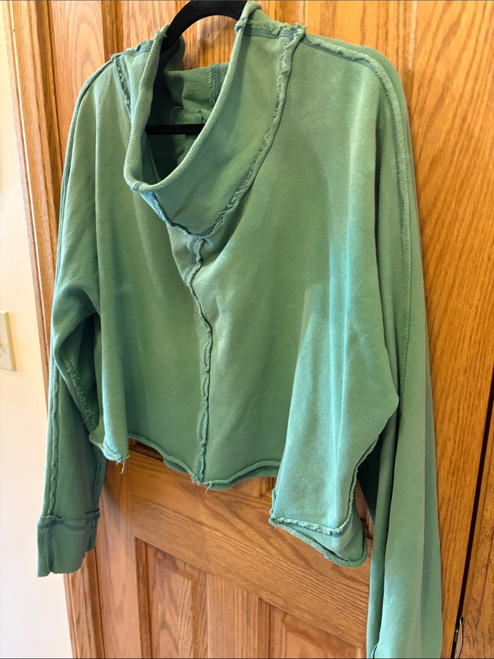 FP Movement by Free People Washed Teal Green Cropped Oversized Sweatshirt - Picture 5 of 13